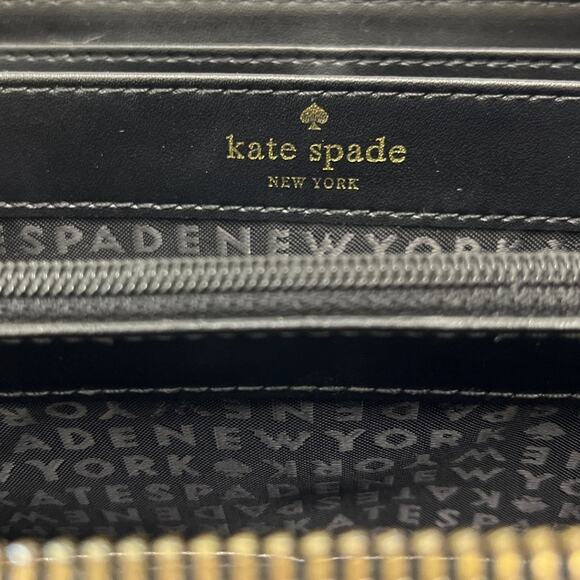 Kate Spade New York Helena Black Leather Studded Zip Around Continental Wallet - Picture 8 of 15
